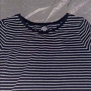 Black and white striped Tee